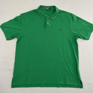 Polo Ralph Lauren Green Polo Shirt 3XLT Tall Big Pony Classic Fit Cotton